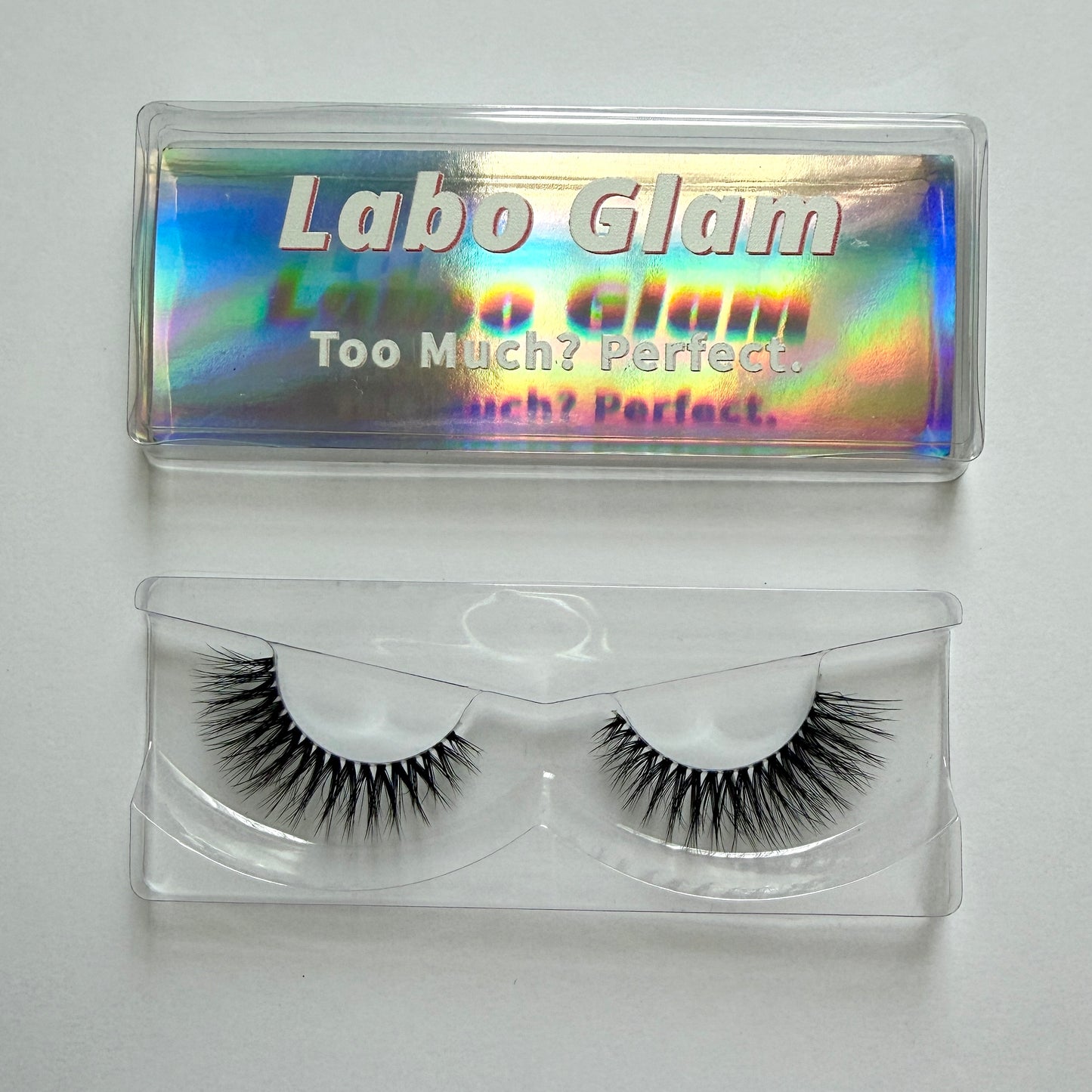 Open Eye Doll Eye Wispy Invisible Band False Eyelashes 25mm Strip Lashes Attention Seeker by Labo Glam