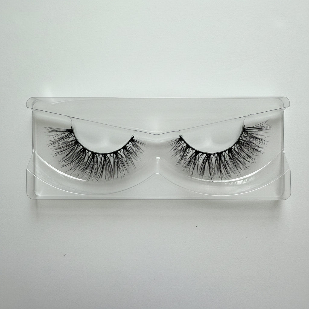 Pair of Wispy Full Volume False Eyelashes 25mm Strip Lashes Bad Intention by Labo Glam