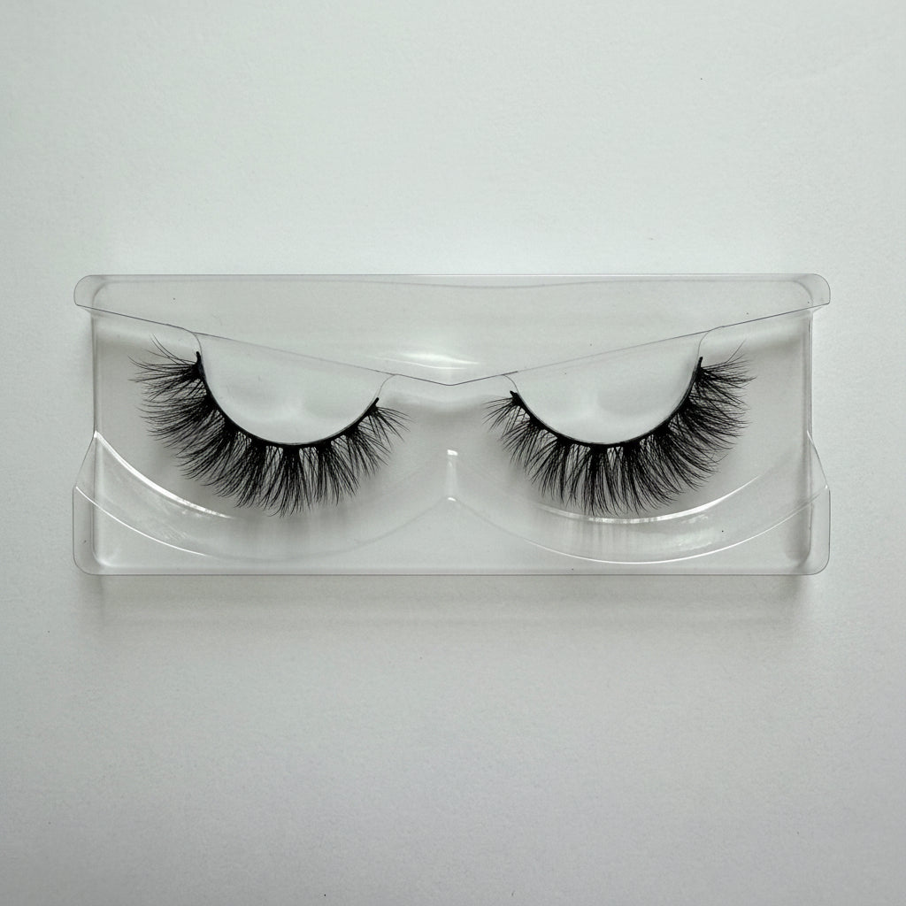 Pair of Wispy Cat Eye False Eyelashes 25mm Strip Lashes The Looker by Labo Glam
