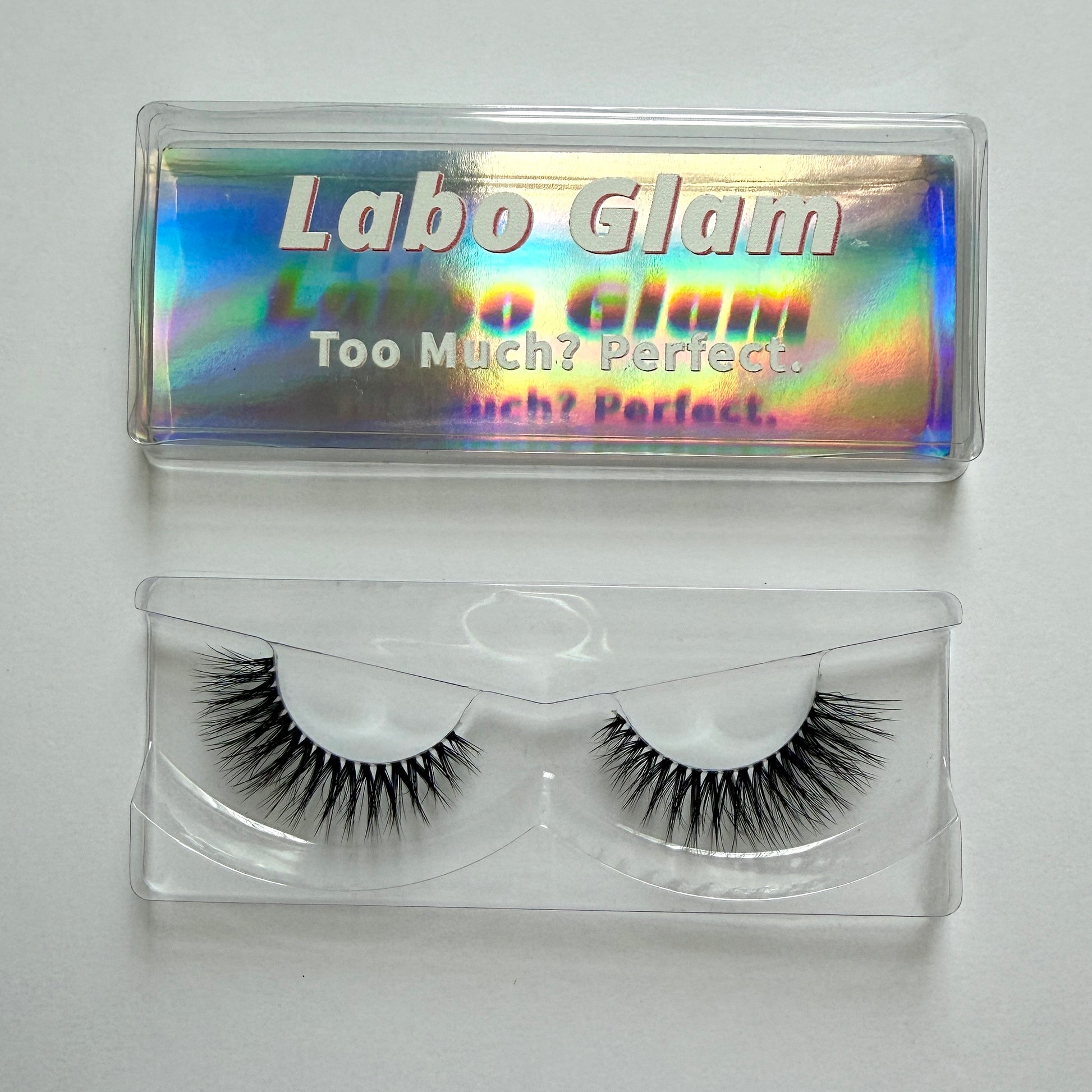 Open Eye Doll Eye Wispy Invisible Band False Eyelashes 25mm Strip Lashes Attention Seeker by Labo Glam