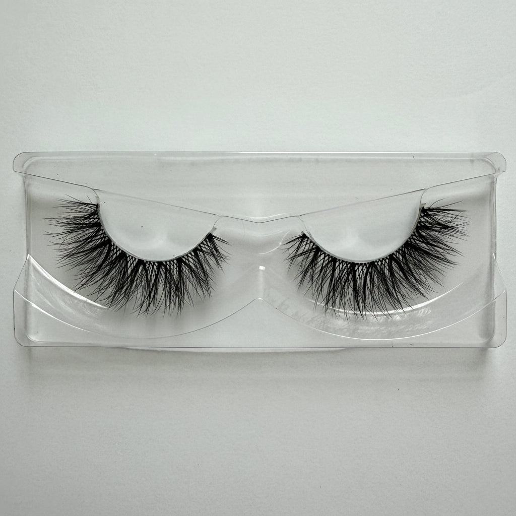 Pair of Doll Eye Flared Anime Wispy Invisible Band False Eyelashes 25mm Strip Lashes Flirt Alert by Labo Glam