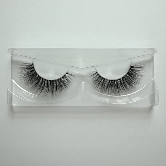 Pair of Natural Wispy Invisible Band False Eyelashes 25mm Strip Lashes Naked Crush by Labo Glam