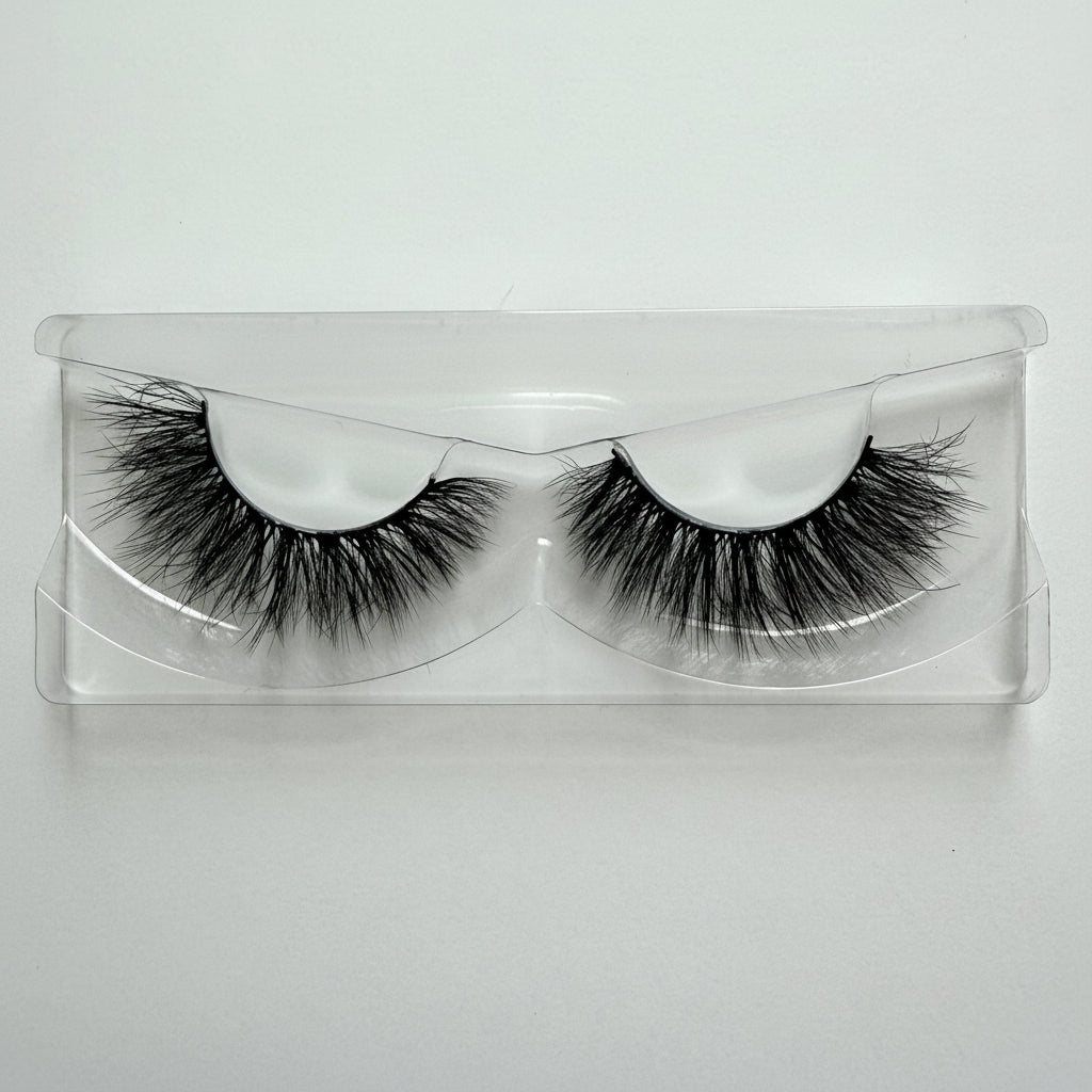 Pair of Dense Fluffy Dramatic Russian Volumizing False Eyelashes 25mm Strip Lashes Velvet Doll by Labo Glam