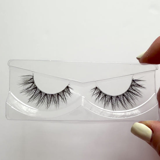 Video of Doll Eye Flared Anime Wispy Invisible Band False Eyelashes 25mm Strip Lashes Flirt Alert by Labo Glam