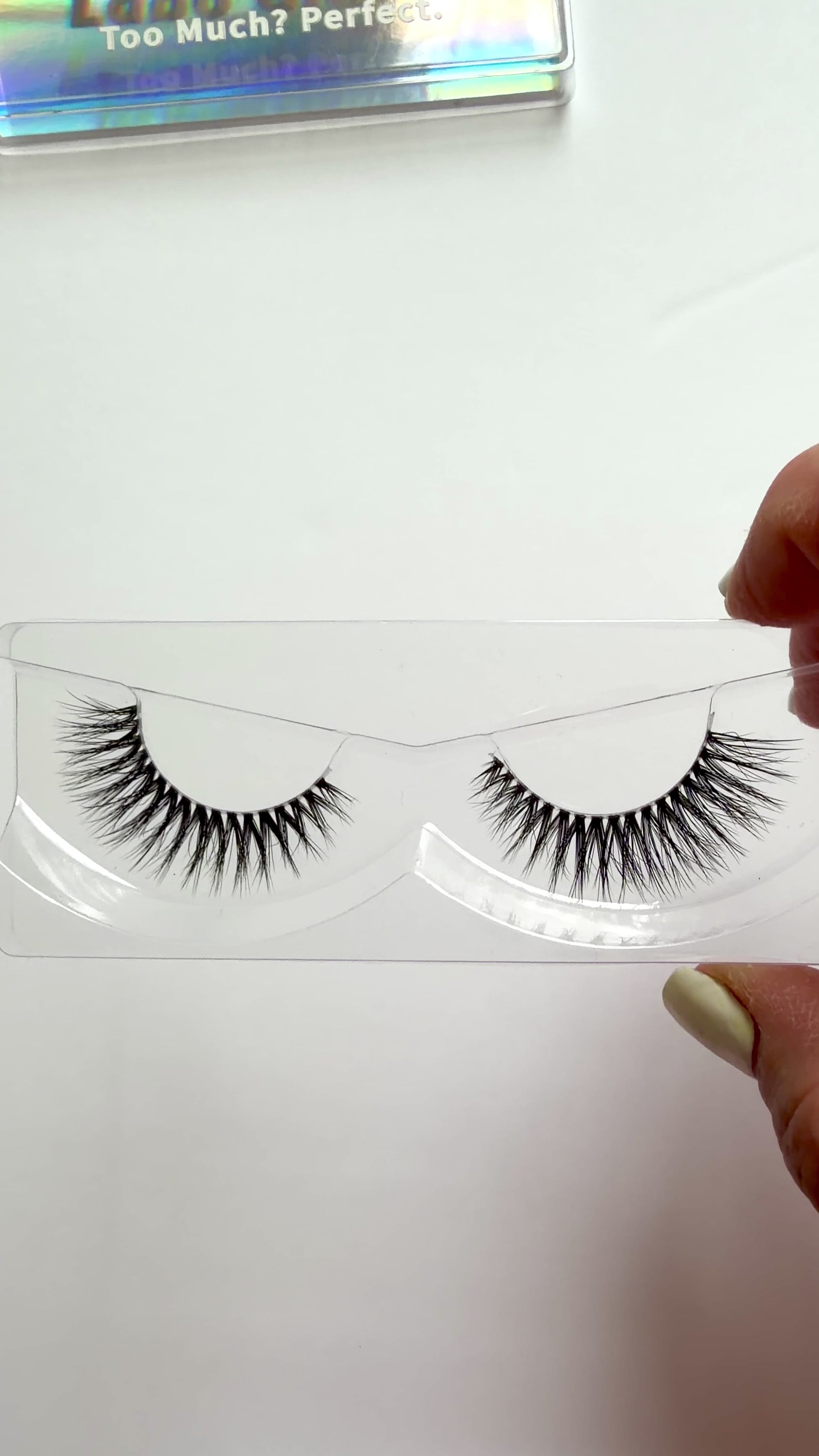 Video of Open Eye Doll Eye Wispy Invisible Band False Eyelashes 25mm Strip Lashes Attention Seeker by Labo Glam